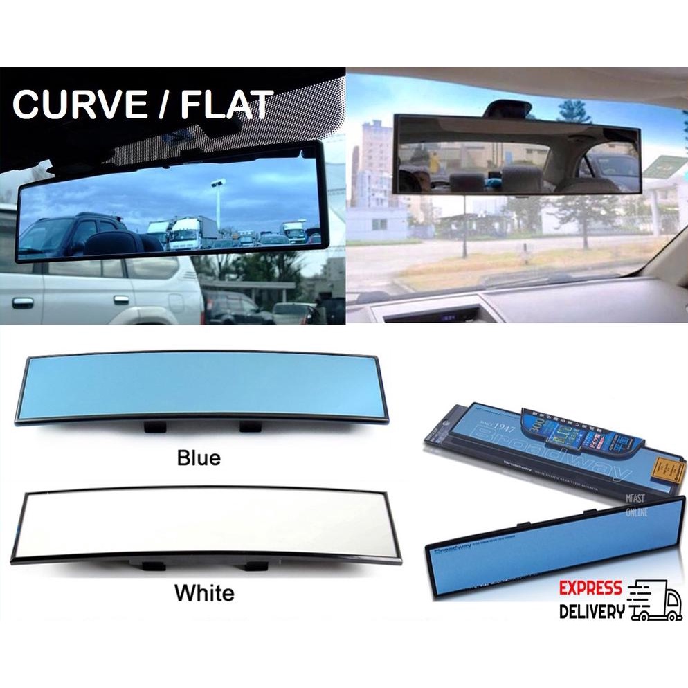 Premium Quality NAPOLEX Broadway Car Rear View Mirror 270mm/300mm FLAT/CONVEX BLUE or CLEAR Mirror Blind Spot Mirror