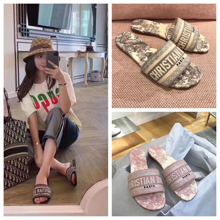 34-42~NO box--2021 New Fashion Rubber Embroidered Women Slide
