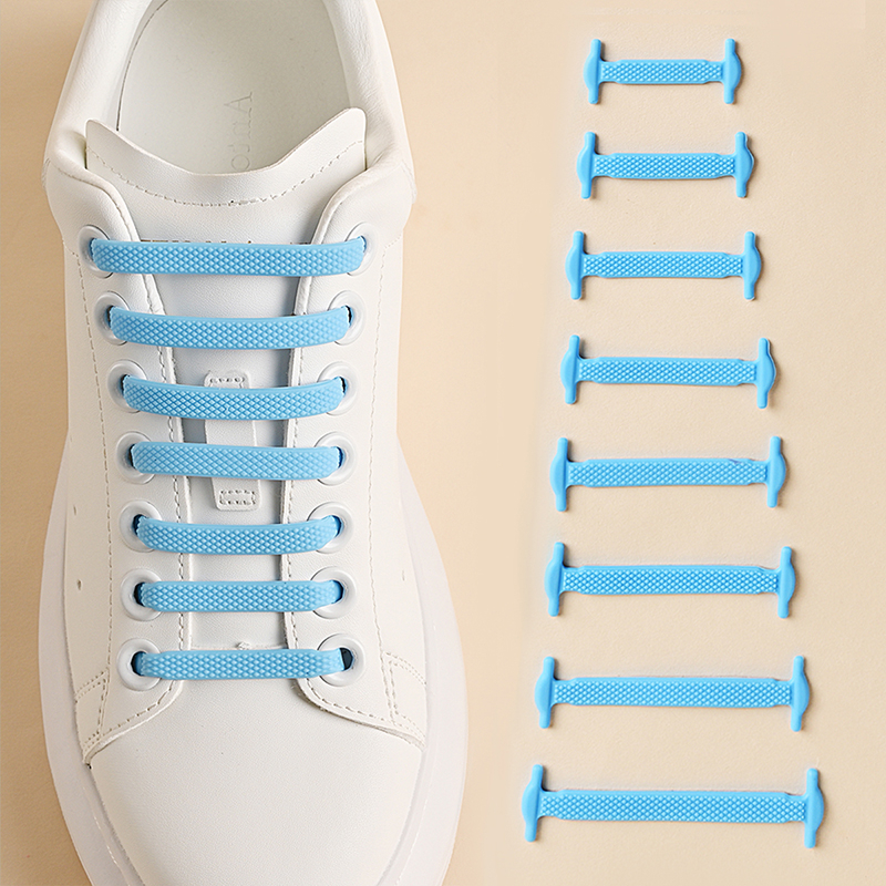 16pcs/lot Silicone No Tie Shoelaces Shoes Accessories Elastic Lace Shoelace Creative Lazy Silicone Laces Rubber Lace