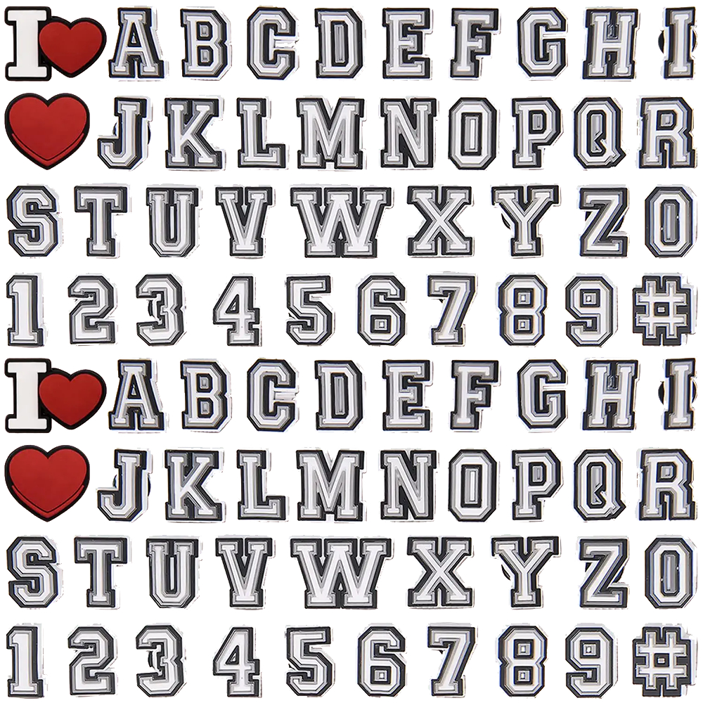 Hot 1pcs letter A-Z number jibz Shoe Charms DIY clogs Shoe Aceessories Fit croc Sandals pin Decorate buckle Gifts