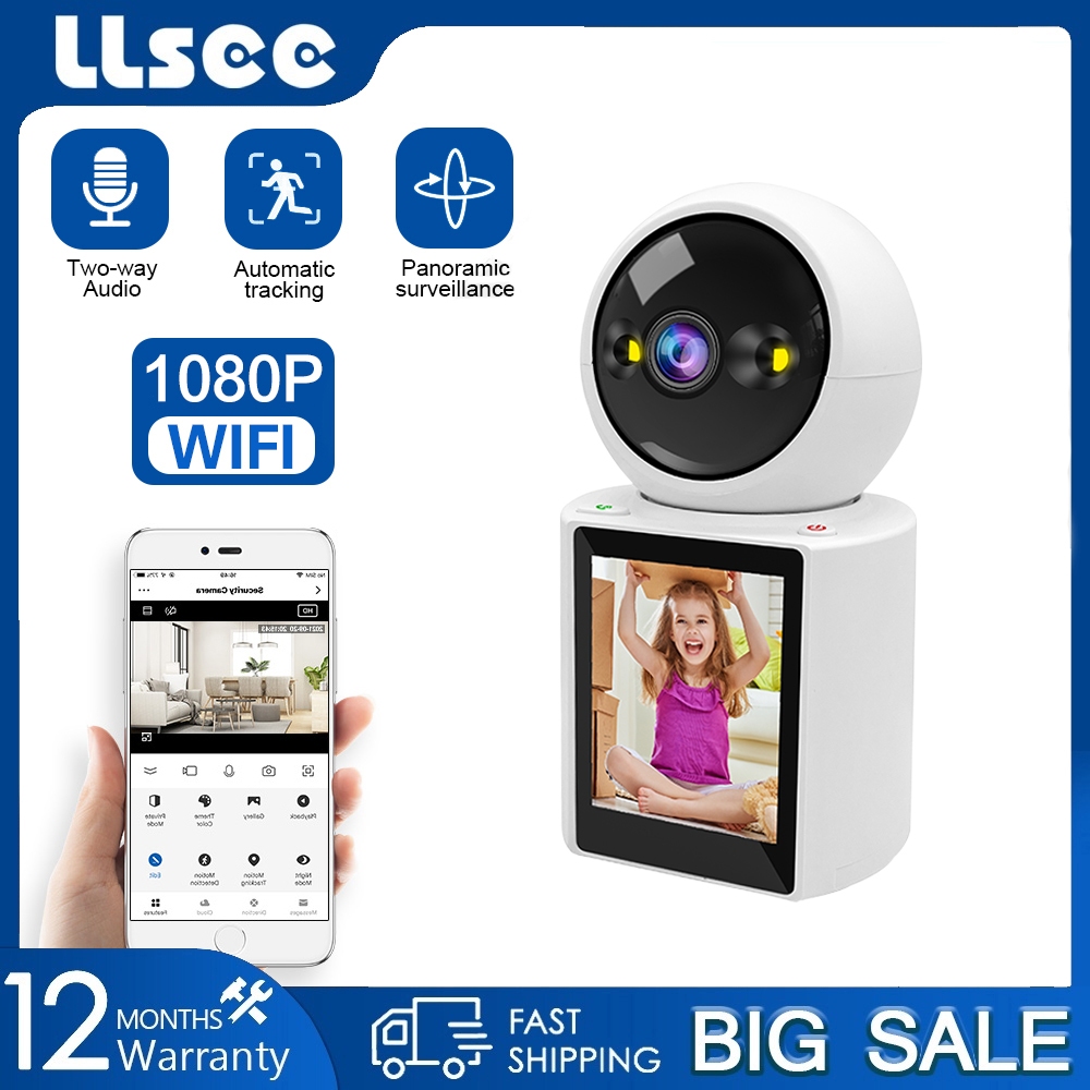 LLSEE HD 1080P  Home Video Call Mini Security Camera CCTV Camera Home Wireless WIFI Infrared Night Vision Mobile Tracking