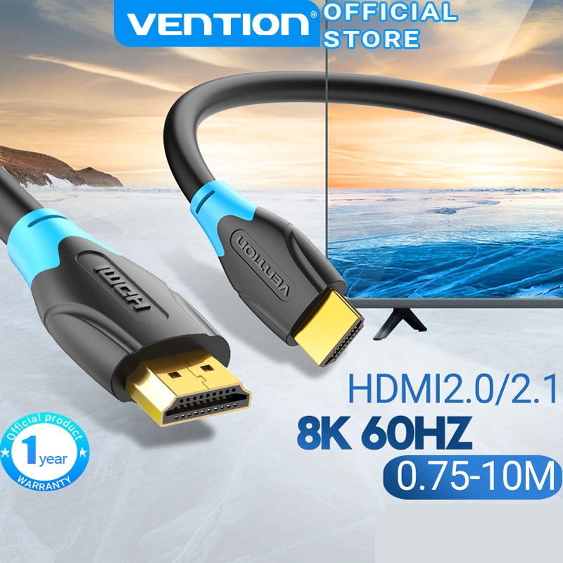 Vention HDMI Cable 4K 60Hz High-speed 3D HDMI to HDMI Cable Dolby Vision 8K 30Hz 48Gbps 0.75m / 1m / 2m / 3m / 5m / 8m For Monitor Mi Box