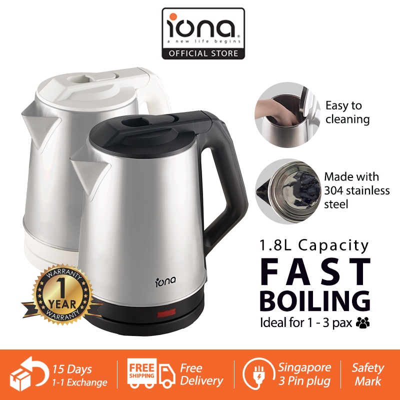 IONA 1.8L Electric Kettle Stainless Steel Water Boiler | Kettl Electric 热水壶 熱水壶 - GLK1806