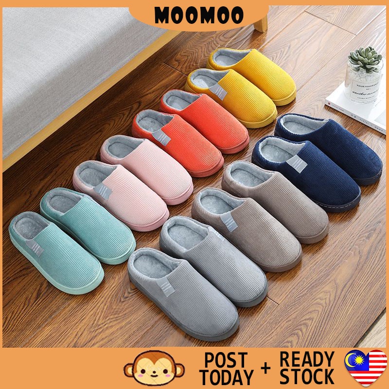 MOOMOO Comfortable Bedroom Slippers Indoor Home Slippers Cute Fluffy Slippers Anti-Slip Slippers Plush