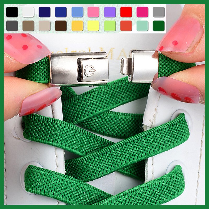20color Press Lock Shoelaces Without No Tie Shoe Laces Kids Adult Shoelace for Shoes