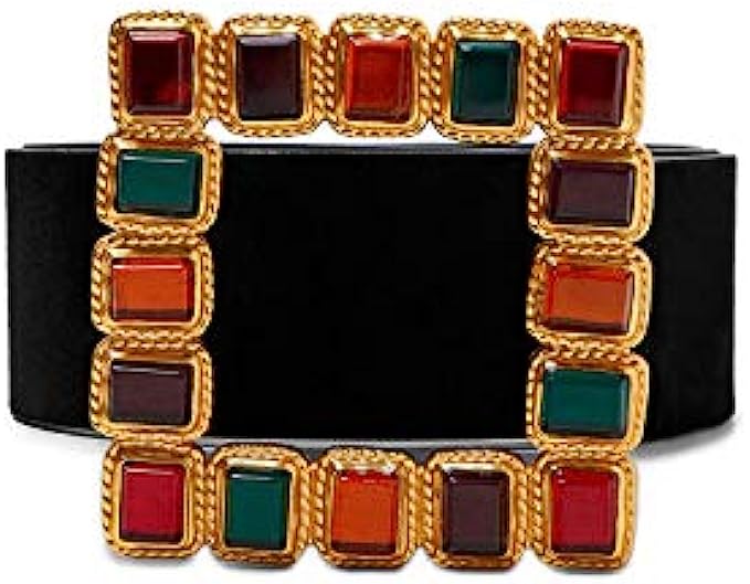 Fashion Designer Belts for Women,Leather Belts for Jeans Dress Pants with Gorgeous Colorful Crystal Buckle,Statement Gift for Women Girls