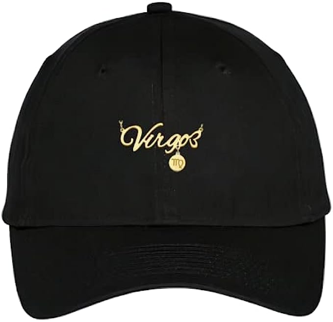 Stainless Steel 2D Pendant Zodiac Sign Baseball Adjustable Cotton Women's Dad Cap