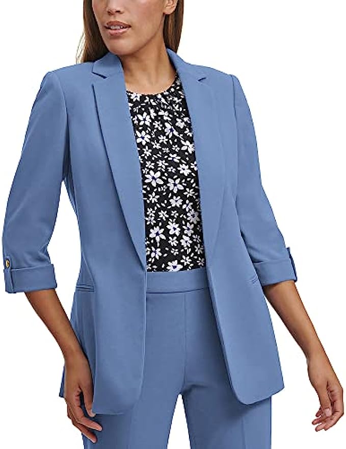 NIUBIA Womens Casual Blazers Work Office 3/4 Sleeve Open Front Blazer Jacket