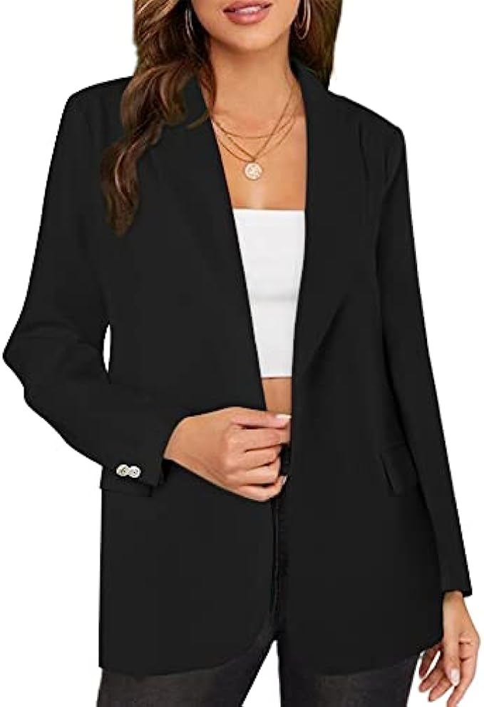 NIUBIA Womens Casual Blazers Open Front Long Sleeve Work Office Blazer Jackets