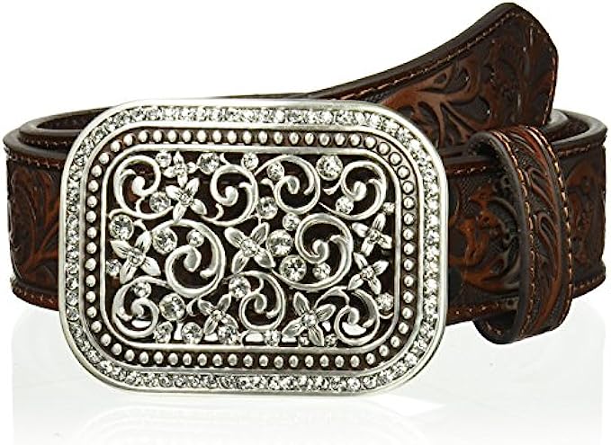 ARIAT Women's Scroll Embossed Buckle Belt