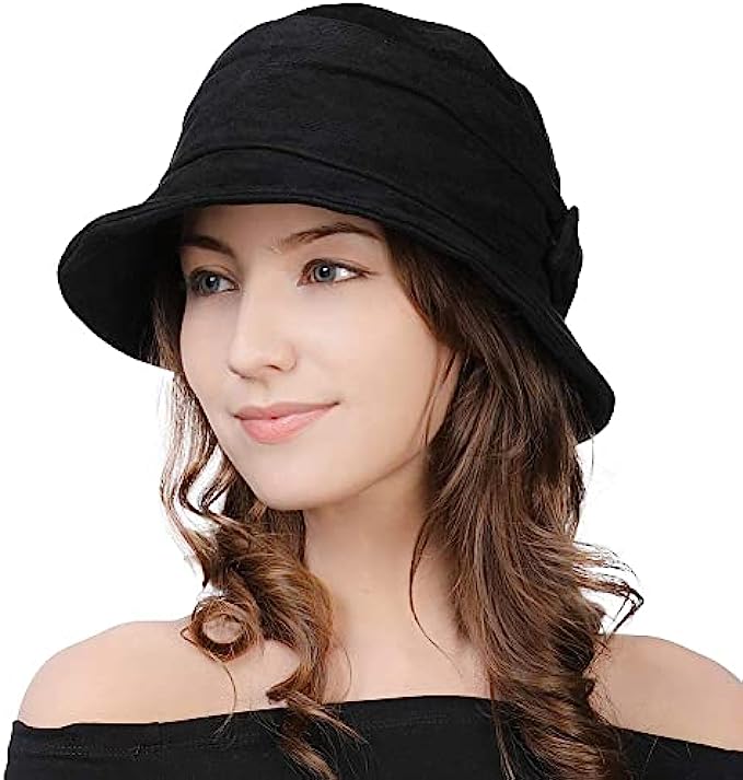 1920S Vintage Cloche Bucket Hat Packable Ladies Church Derby Party Fashion Floopy Winter 55-60CM