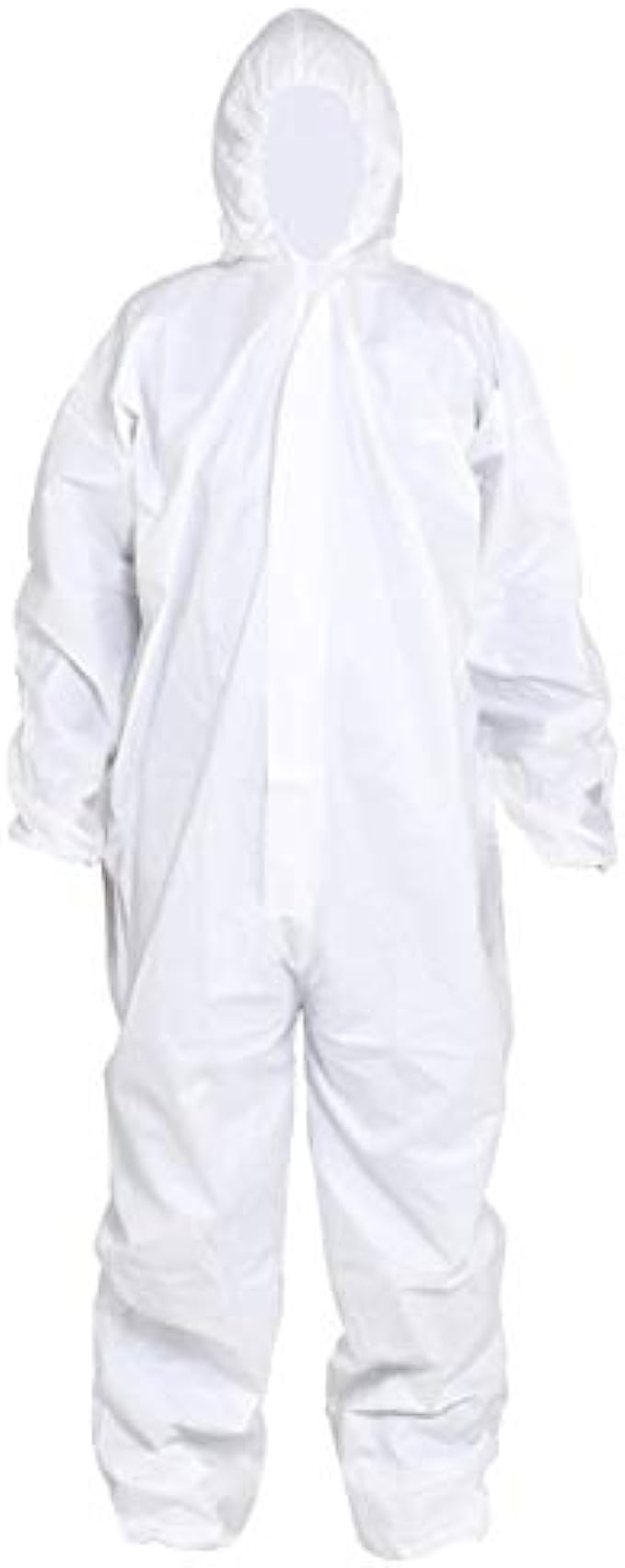 Disposable Protective Coverall with Hood, Elastic Cuff for Spray Painting Cleaning Work,Pack of 5