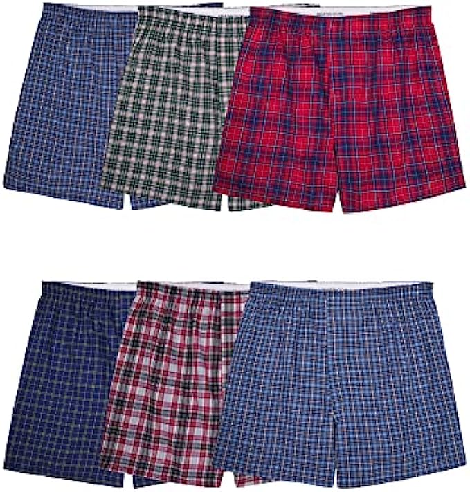 Fruit of the Loom Men's Tag-Free Boxer Shorts (Knit &amp; Woven)