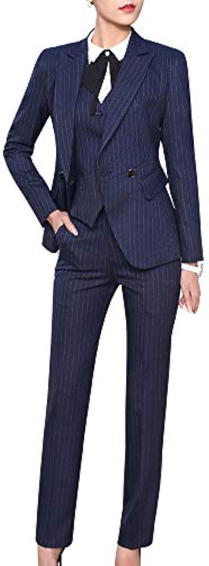 LISUEYNE Women's Three Pieces Office Lady Blazer Business Suit Set Women Suits for Work Skirt/Pant,Vest and Jacket