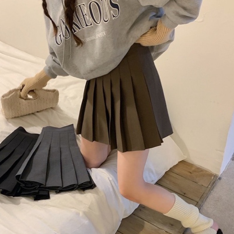 Mili??現貨秒出?學院風百褶裙～高腰修身百褶裙/高腰半身裙/A字裙/短裙