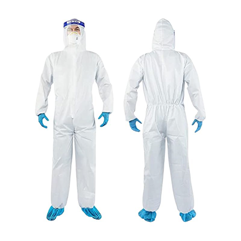 YIBER Disposable Protective Coverall Hazmat Suit, Heavy Duty Painters Coveralls, Made of SF Material, Excellent air permeability and water repellency- 1 PCS/PACK (S, White)