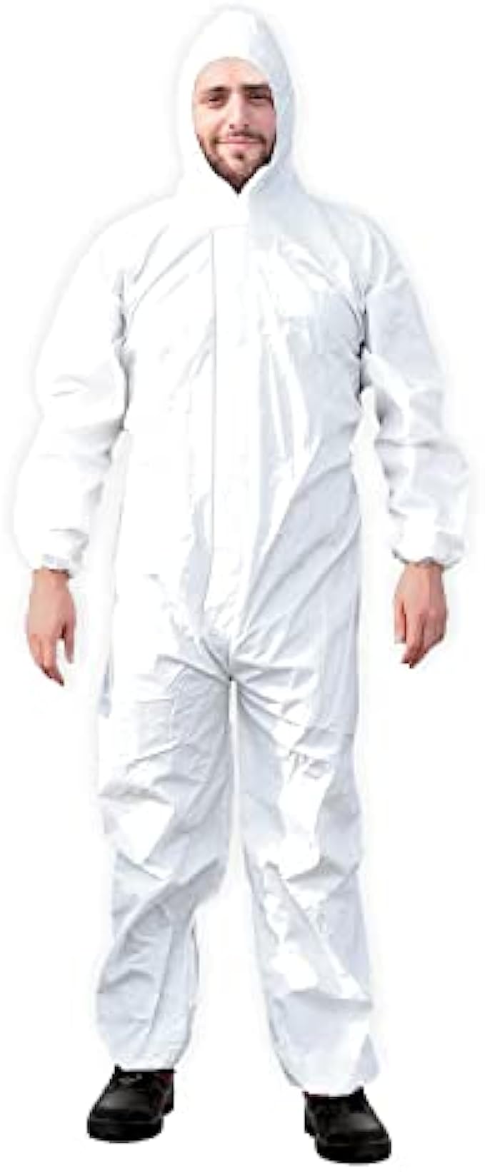 Ever Ready First Aid Disposable Microporous Coated Coverall Suit with Elastic Wrists, Elastic Ankles, Elastic Waist And Hood