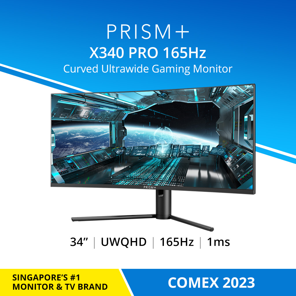 PRISM+ X340 PRO 34 165Hz 1ms HDR400 Curved Ultrawide WQHD [3440 x 1440] Adaptive-Sync Gaming Monitor