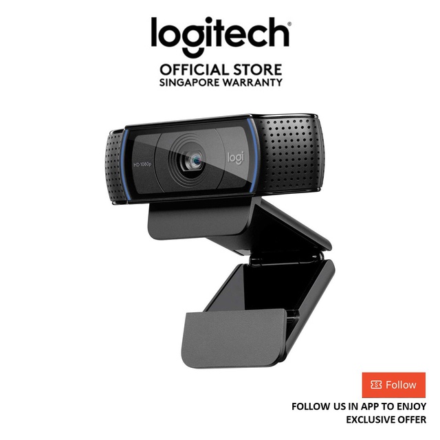 Logitech Webcam C920 Pro Full HD 1080P with Stereo Audio For Streaming / Video Conferencing (Web Cam) - EBL, Auto Focus