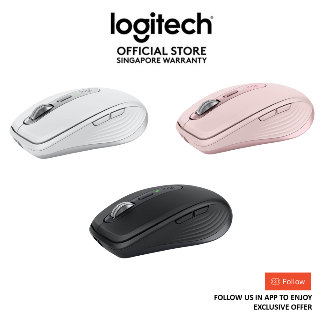 Logitech MX Anywhere 3S Wireless Bluetooth Silent Mouse, Long Battery Life, Multi OS, Trakc Anywhere, Quick Charge