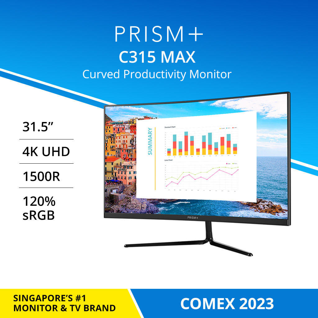 PRISM+ C315 MAX 31.5 UHD 4K [3840 x 2160] 120% sRGB 1500R Curved FreeSync G-Sync Ready Gaming Monitor