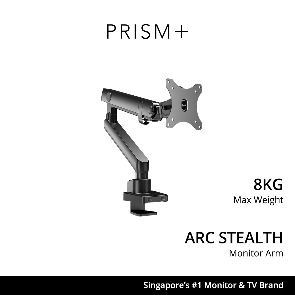 PRISM+ ARC Stealth Single Monitor VESA Monitor Arm