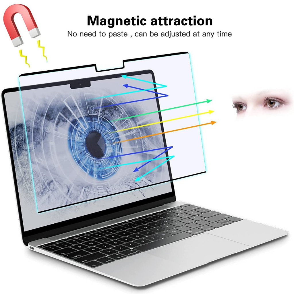 Magnetic Anti Blue Light Screen Protector Low Reflection MacBook New Air Pro 13 14 16 Touchbar M1 M2 Pro Max Chip 2023