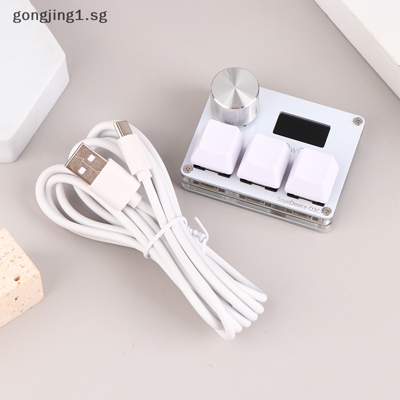 gongjing1 SayoDevice O3C Rapid Trigger Hall Switches Keyboard 3 Key With Knob Woog Magnetic Switches Keyboard With Screen sg