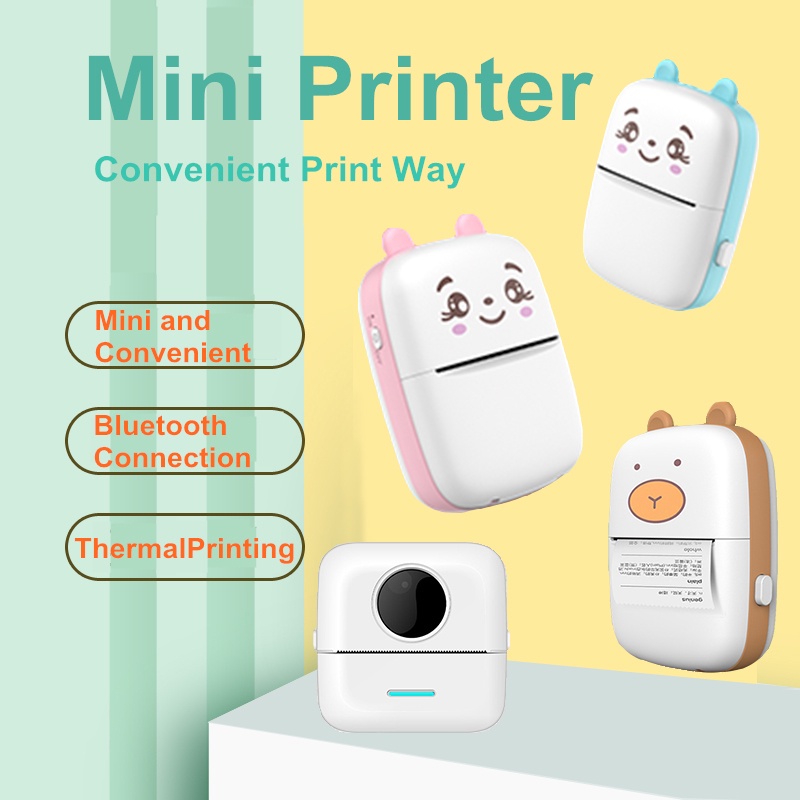 ✨Ready stock✨ Mini Portable 57mm Wireless Bluetooth Pocket Thermal Printer Android IOS  Print labels, sticker, notes
