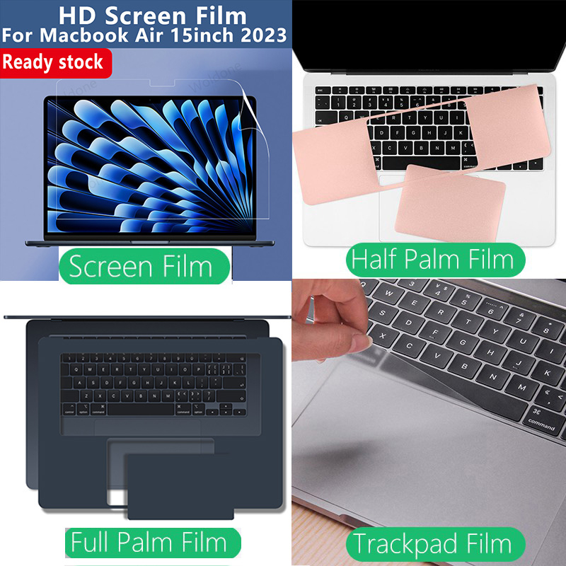 2023 sticker  for Macbook Air 15 A2941 Pro 13 14 16 Air 13.6 M2 A2681A2338 A2337 touch bar air 13 HD Screen Film Palms Guard Trackpad Protector Sticker Silver touchar bar film