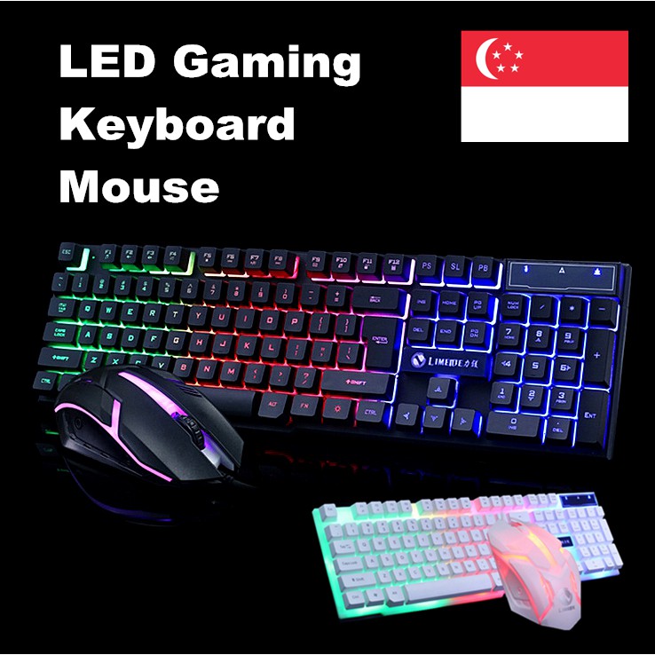 SG Local GTX300 LED Gaming Keyboard and Mouse Set Mechanical Keyboard with 7 Colour Illuminated Light for Gaming Office
