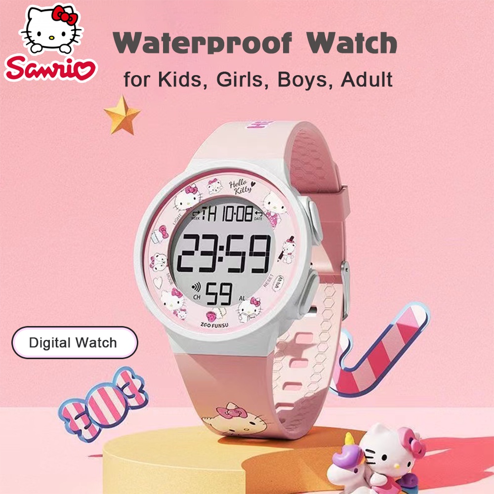 ?SG Seller?100% Authentic Hello Kitty Watch for Kids Girls Waterproof Watches Digital Watch Birthday Gift 8551