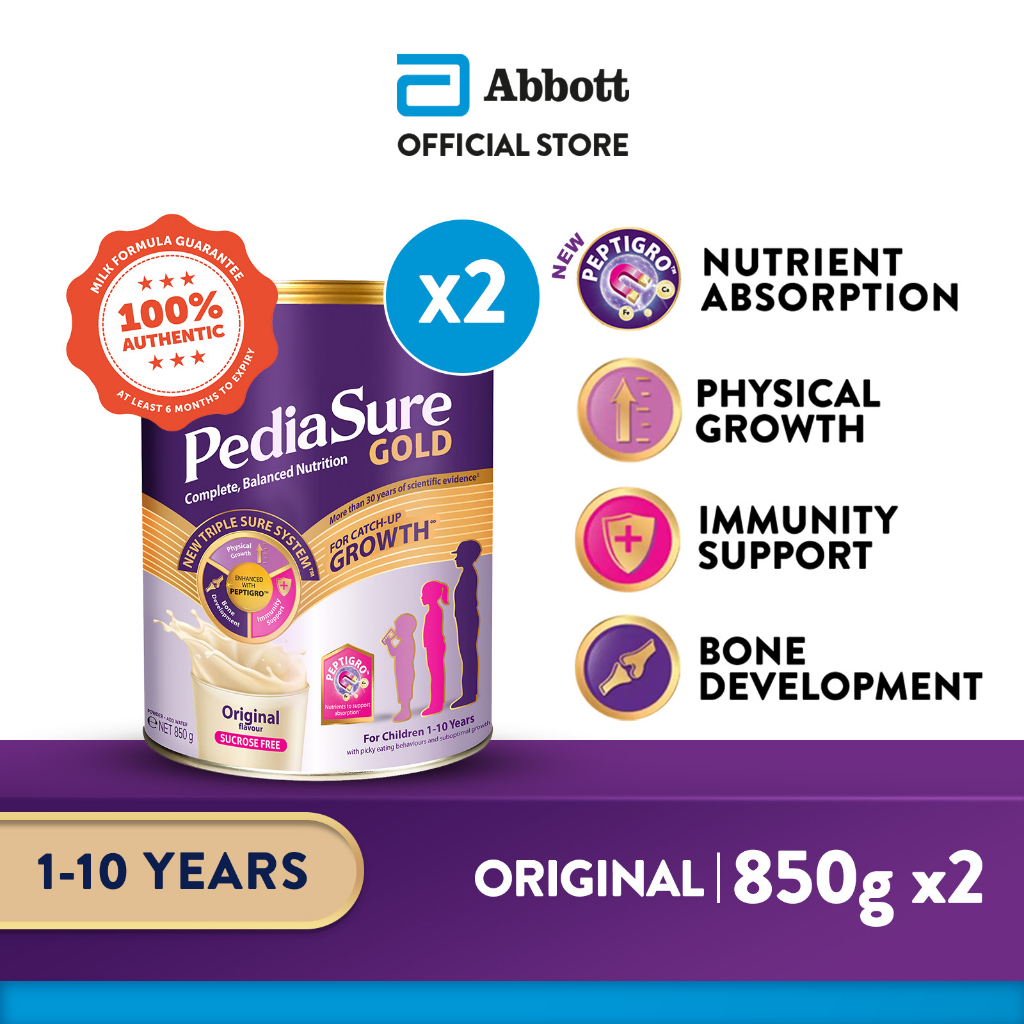 [Bundle of 2] PediaSure® Gold with PeptiGroᵀᴹ - Original (Sucrose Free), 850g