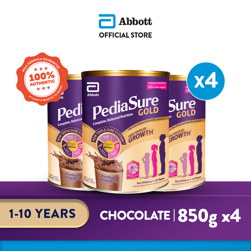 [Bundle of 4] PediaSure® Gold with PeptiGroᵀᴹ - Premium Chocolate, 850g
