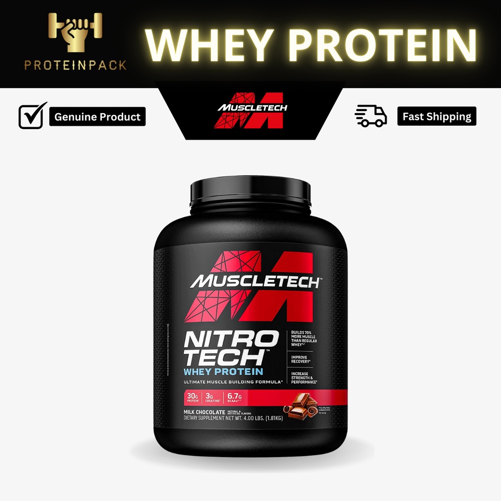 MuscleTech NitroTech Whey protein 4lbs protein powder