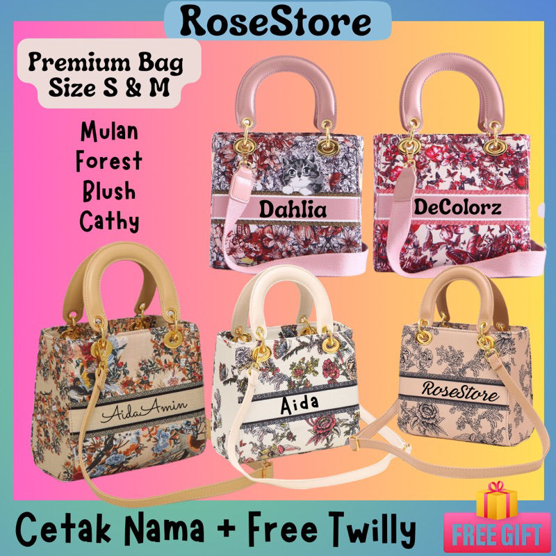Rosestore~premium Beg S And M Print Name Blush Mulan Tweety Forest Bag birthday DeColorz