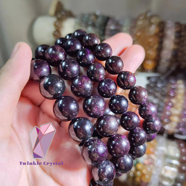 Twinkle Crystal Black Purple Sugilite Bracelet With Certificate
