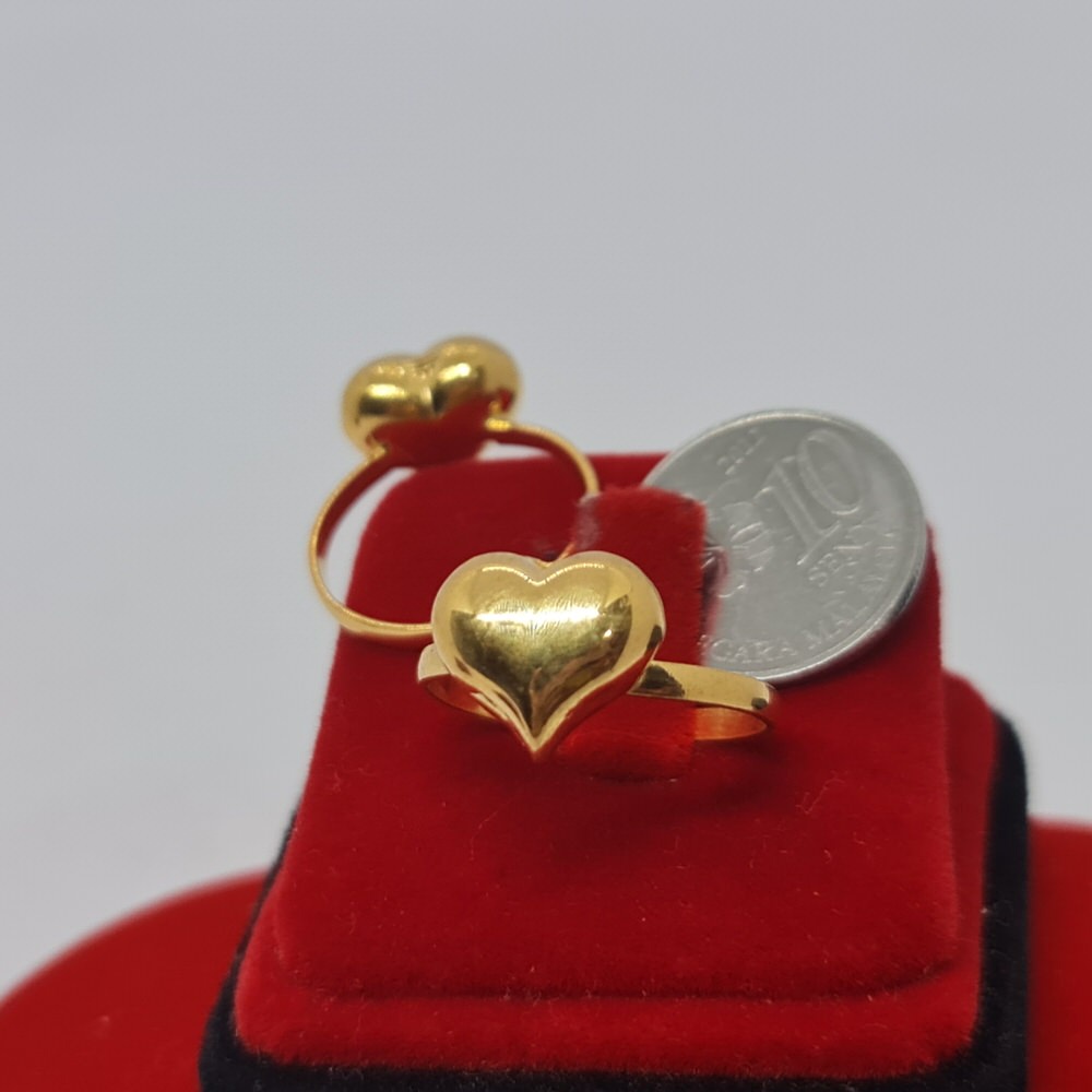 Gold916, Ring 1.1cm+Love Fat Slippery L1.2cm Pd 300161 P317 size:13 15