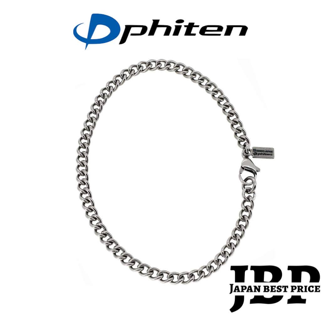 Phiten × Kenko titanium chain Anklet Kihei width 4.4mm