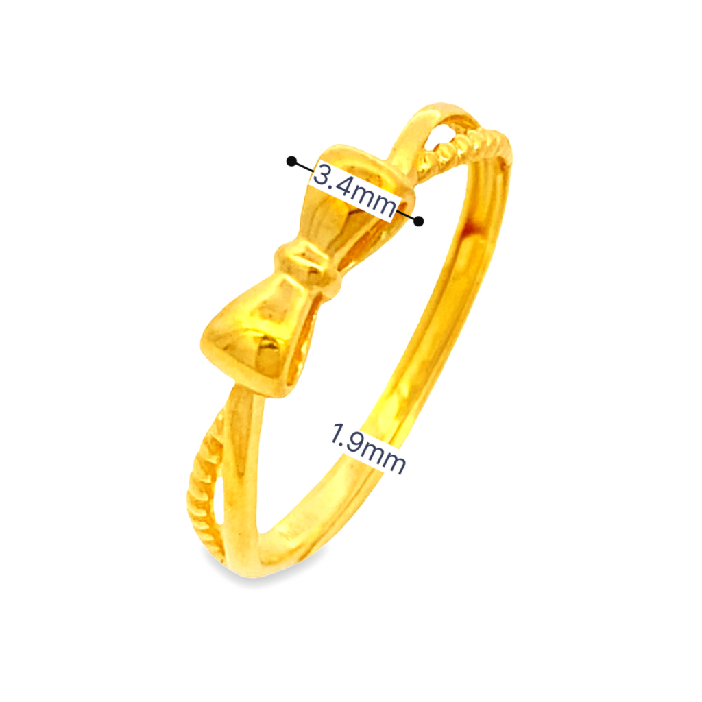Top Cash Jewellery 916 Gold Ribbon Adjustable Ring