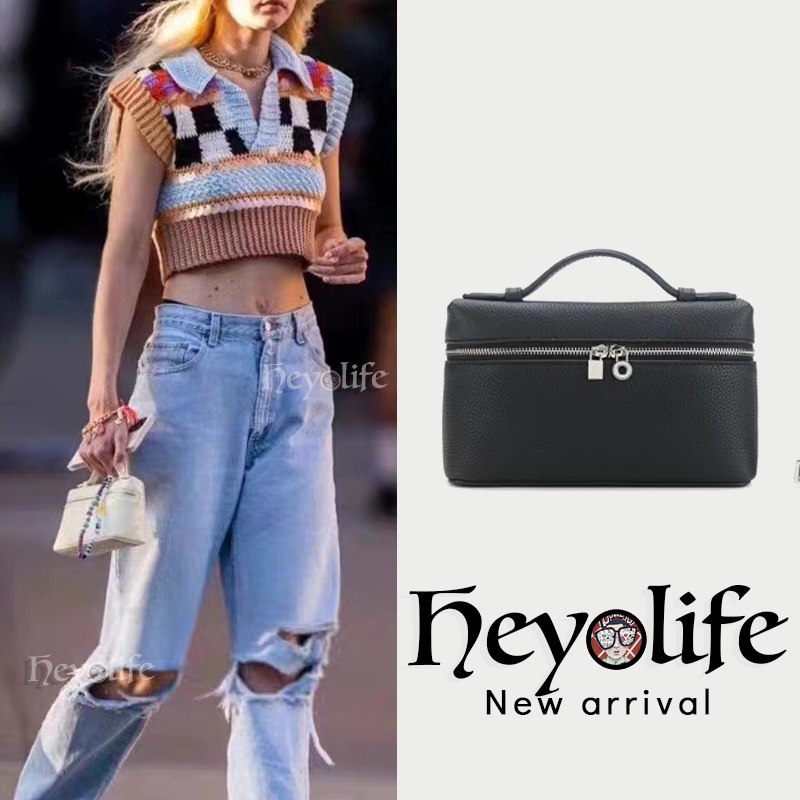 2023 New Cowhide Box Bag LP19 Women Fashion Shoulder Bag Small Square Bag Leather Lunch Box Bag Versatile Daily Casual Crossbody Bag