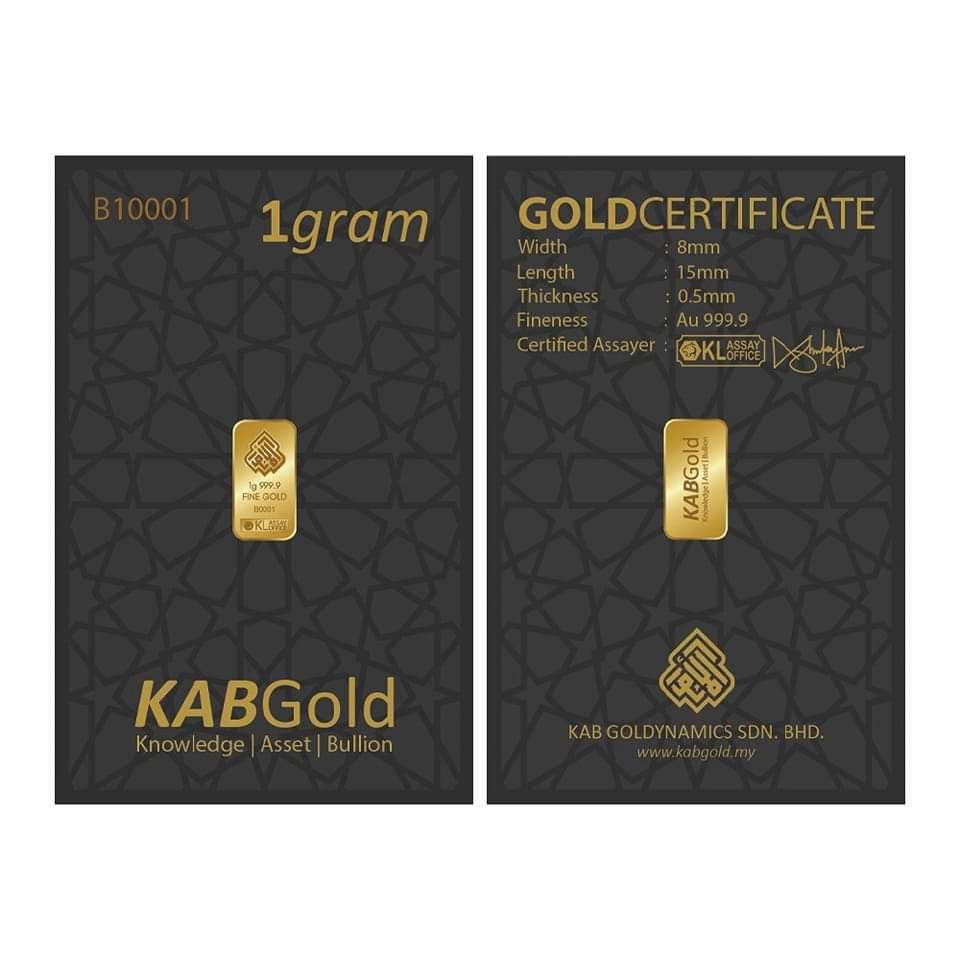 KAB GOLD : Gold Bar 1g 999 24K (new)