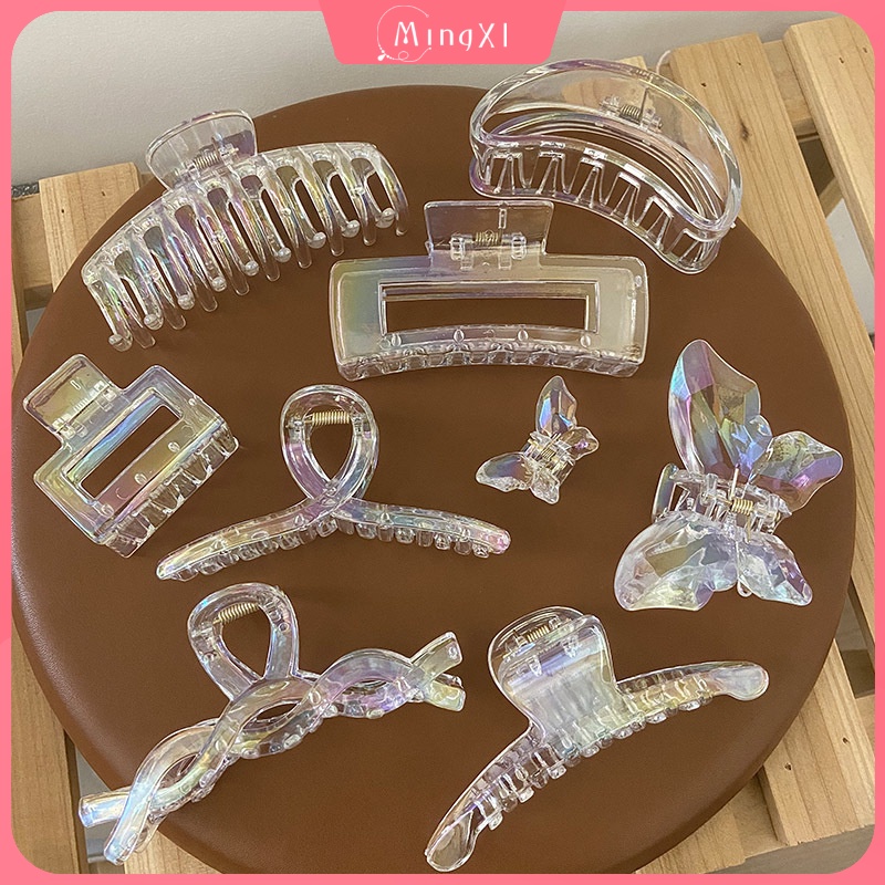 Mermaid Girls Big Hair Clip Korean Style Fashion Transparent Pearl Hair Clamp High-quality Shark Clip Women's Headdress