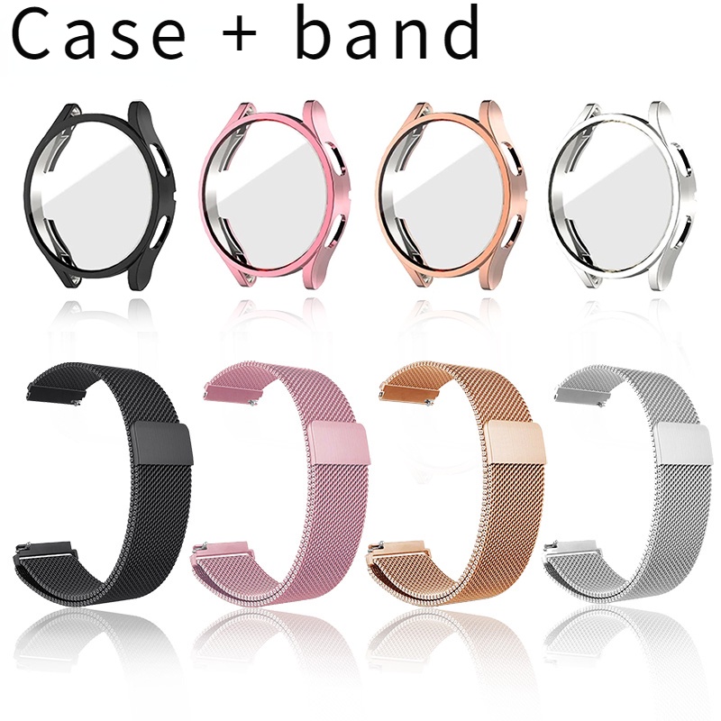 Case TPU + Metal Magnetic Strap For Samsung Galaxy Watch 5 pro 4 Classic Active 2 40mm 44mm Band With Screen Protector