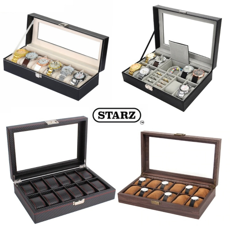 [ STARZ ] 50 Assorted Models - 2/3/4/5/6/10/12/18/20/24 Slots Watch Storage Box / Watch Jewelry Boxes Case