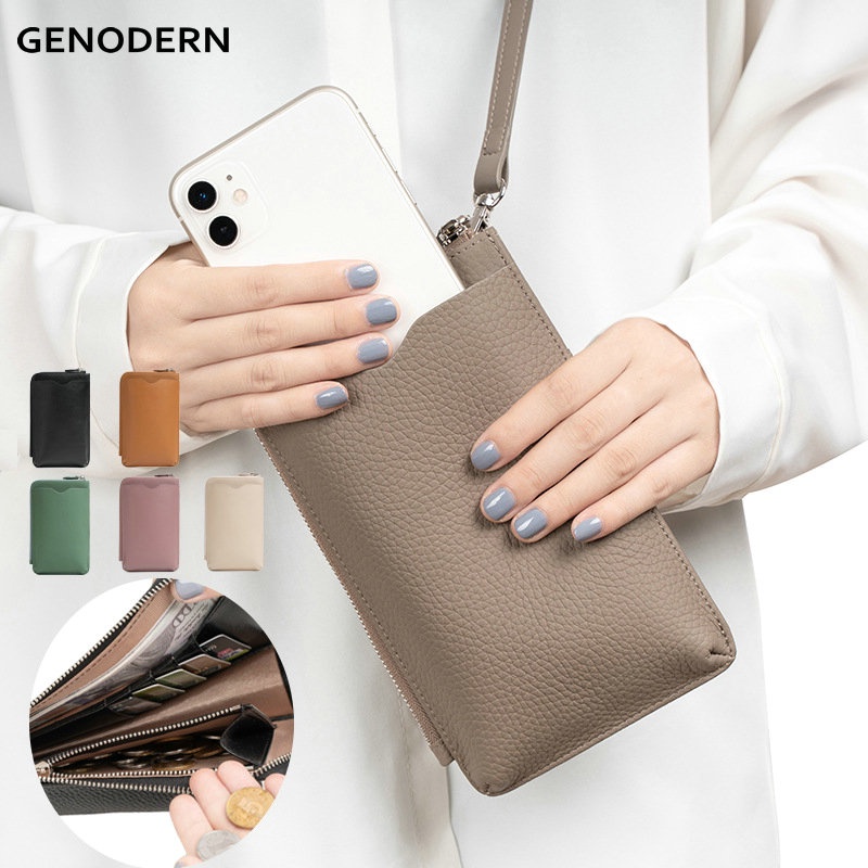 GENODERNCrossbody Phone Bag Genuine Leather One Shoulder Cell Phone Small Bag Mini