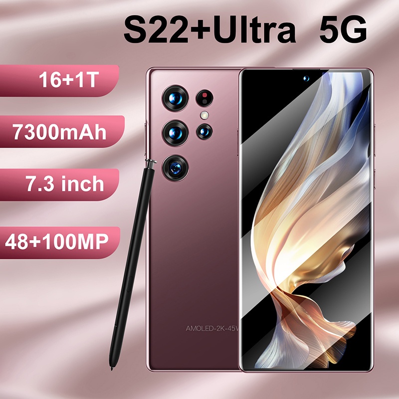 New Smartphone S22 Ultra 7.3 Inch 5G Mobile Android Phone