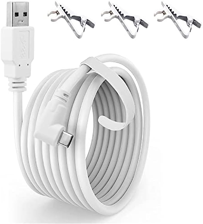 Quest 2 Link Cable USB 3.2 to USB C - for Meta/Oculus Quest 2 VR Headset Gaming PC 5Gbps Data Transfer and Fast Charging, with 3 Clip