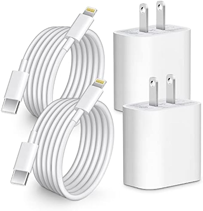 [MFi Certified] iPhone 13 12 11 Fast Charger, 2 Pack 20W PD Type C Wall Charger with 6FT USB C to Lightning Cord, iPhone Charger Fast Charging Compatible with iPhone 13 12 11 Pro Max, iPad, Airpods