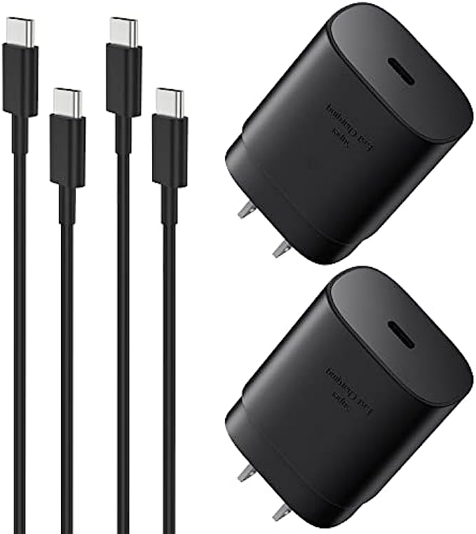 USB C Charger, 25W Super Fast Charger Type C Wall Charger Block with 5ft Android Phone Charger Cable for Samsung Galaxy S22/S22 Ultra/S22+/S21/S21 Ultra/S21+/S20/Note 10/Note 20/Z Fold3/Z Flip3